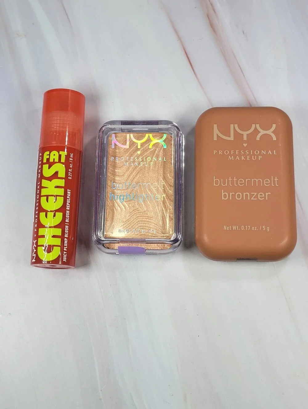 NYX Fat Cheeks Blush, Buttermelt Highlighter & Buttermelt Bronzer Bundle NEW!